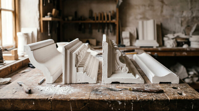 Classical Cornice Moulding Profile with Decorative Details