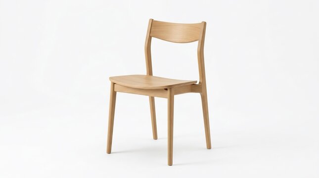 Modern Wooden Chair with Simple Design and Light Brown Finish