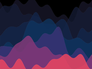 Obraz premium Minimalist Wave Silhouette Layers Poster Background