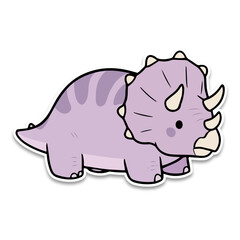 Charming cartoon triceratops illustration with a simple playful design aesthetic © AK
