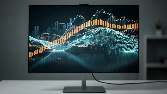 Medium shot featuring the baseline scenario on a vibrant display emphasizing predicted versus actual credit portfolio data with main elements sharply defined.
