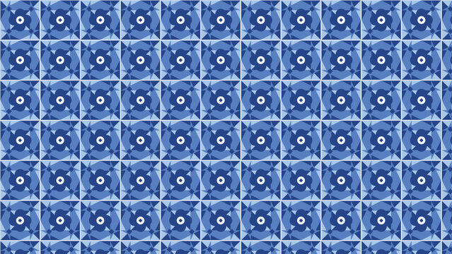 Portuguese azulejo seamless pattern vector, traditional blue ceramic tile background, mediterranean geometric floral mosaic texture, classic indigo porcelain wallpaper for interior design