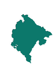 Obraz premium Map of Montenegro, sign silhouette. World Map Globe. Vector Illustration isolated on white background. Europe continent.