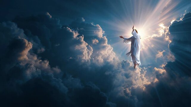Jesus the lord praying on the Heaven