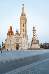 Naklejka premium the Matthias Church in Budapest at blue hour Hungary Europe