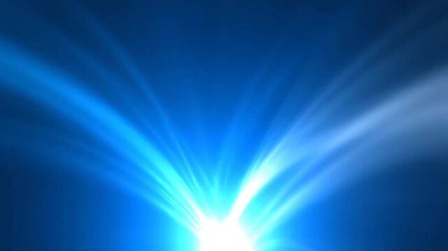 Dynamic Light Burst with Blue and White Rays for Technology and Science Videos