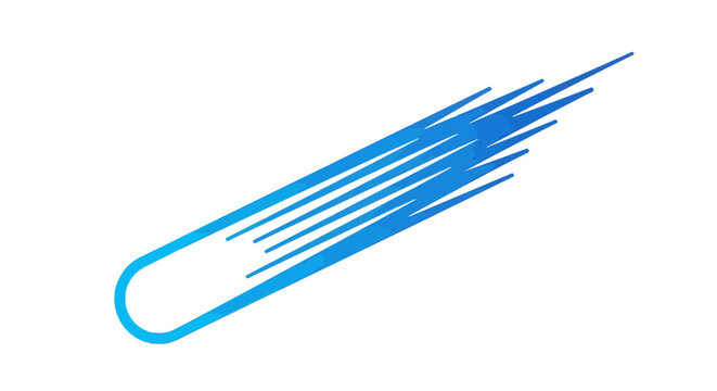 Dynamic blue speed trail or comet design element