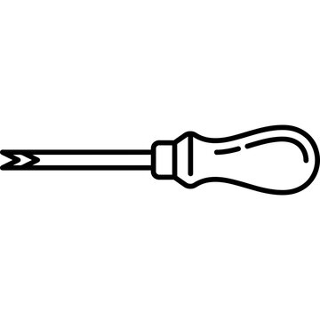 Minimalistic liner graver V-shaped tip outline icon