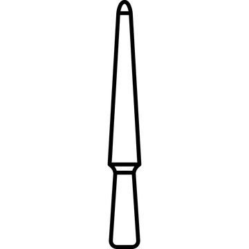 Minimalistic tapered ring mandrel sizing tool outline icon