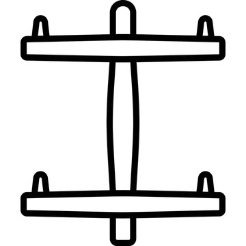 Minimalistic wooden niddy-noddy skein winder outline icon