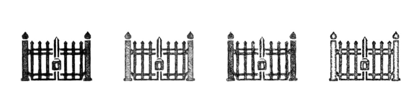 Sketch security gate icon design set