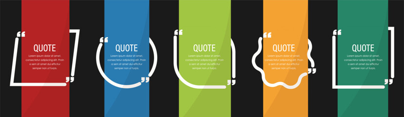 Quote templates collection. Vertical cards with text blocks and quotation marks. Clean layouts for social media, stories and presentation slides