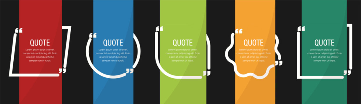Quote templates collection. Vertical cards with text blocks and quotation marks. Clean layouts for social media, stories and presentation slides