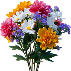 Fresh flower bundle for romantic floral arrangement, isolated cutout