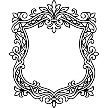 Minimalistic decorative ex libris bookplate outline icon
