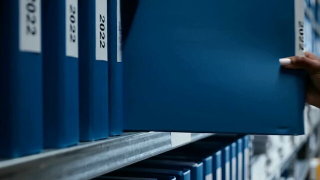Asset management and transaction tax reporting in real estate or Business asset documentation in storage warehouses or Office asset organization