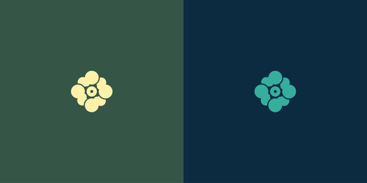Simple green clover logo design premium vector