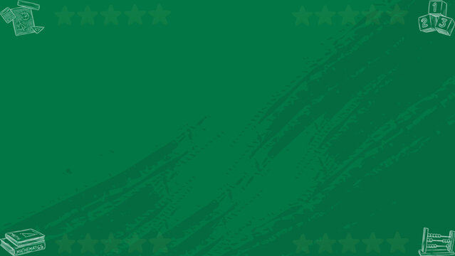 Green abstract textured background with grunge brush strokes decorative corner doodles and spacious copy area for banner poster social media cover presentation slide or modern branding template