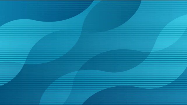 Abstract blue background with flowing wave shapes and thin lines