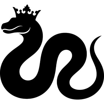 Solid black silhouette of basilisk
