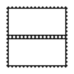 Obraz premium Two Hollow Perforated Rectangle Postage Stamps