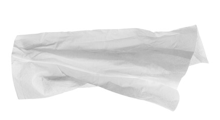 Fototapeta premium Tissues crumpled, new dry disposable wipes isolated on white background, clipping path
