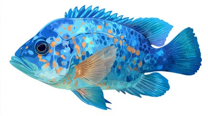 Fototapeta premium Blue Fish Illustration