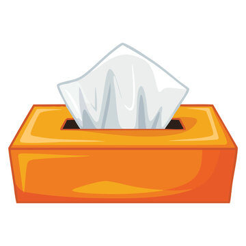 Vector illustration tissue box napkin isolated suitable for household hygiene bathroom kitchen product branding packaging and sanitary design concept