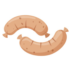 Vector sausages and meat products collection detailed food illustration suitable for deli menu restaurant poster packaging or culinary themed designs © Nass Studio