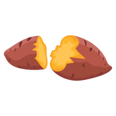 Obraz premium Vegetable sweet potatoes illustration design element suitable for healthy diet farming organic produce market packaging and nutrition themed visuals