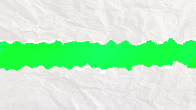 Ripping paper effect with green screen background for easy keying