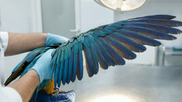 A person is holding a bird's wing