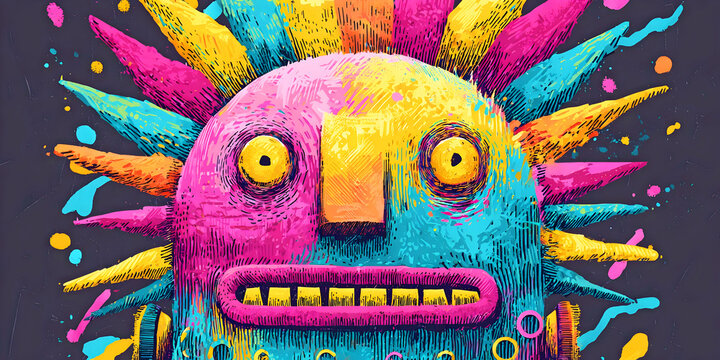 Psychedelic Sunmask Vision, ai generated.