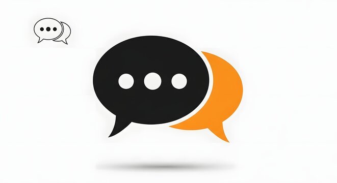 Set of speech bubble icons representing conversation and communication in a graphic design context