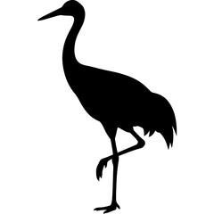 Fototapeta premium Solid black silhouette of crane
