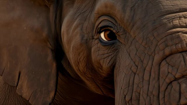 Majestic elephant face close up mammal wildlife close up portrait of textured wrinkled skin