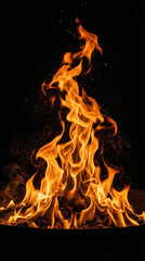 Fototapeta premium A fire is burning in a fire pit