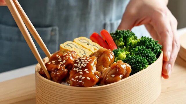 Bento Box Japanese Meal Preparation
