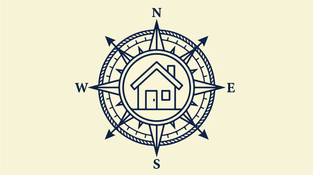 House Icon on Compass Navigation 1.
