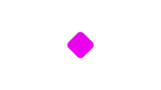 Modern geometric animation featuring rotating purple and teal rounded squares on a white background. Minimalist motion design for corporate and brand identity.