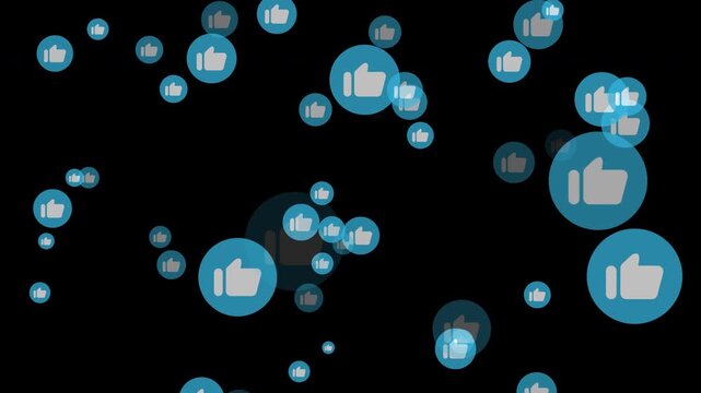 Live streaming animated hearts like emoji stream reactions social media thumb icon flying animation footage transparent background