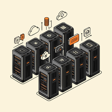 Servers in a data center.