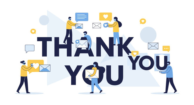 People saying thank you with gratitude.