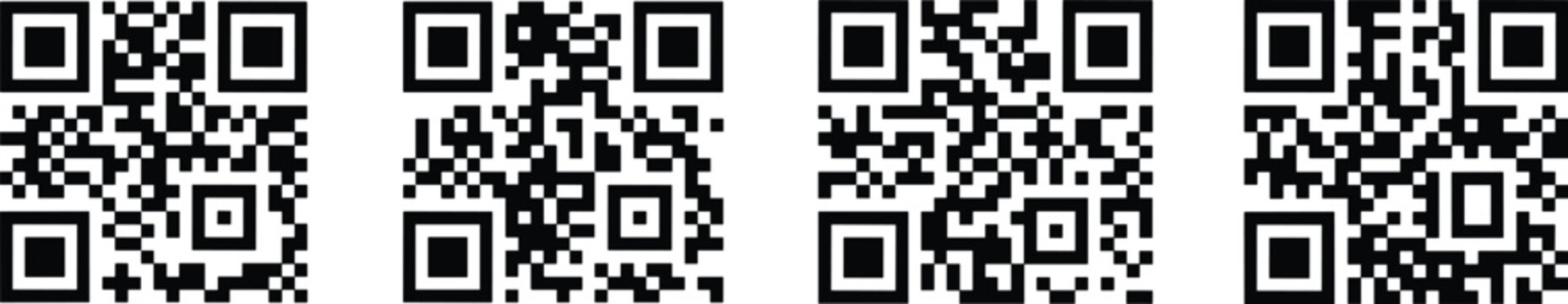 Four QR Codes with Varying Data Density QR code scan