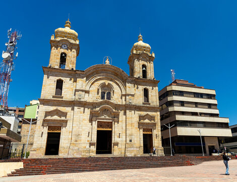 Duitama, Boyaca - Colombia. February 27, 2026. San Lorenzo Martir Cathedral is a Colombian Catholic church.