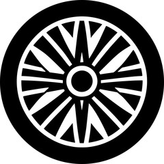 Fototapeta premium Car Wheel Icon Vector