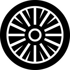 Fototapeta premium Car Wheel Icon Vector