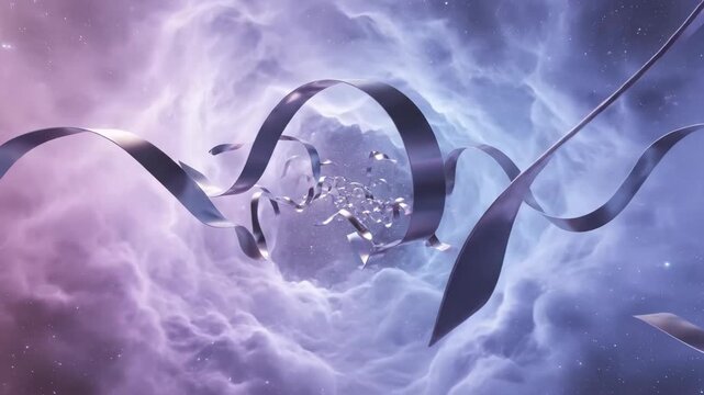 Abstract Cosmic Explosion with Ribbon Streams and Light Effects