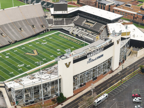 Nashville, TN, USA - March 8, 2026: FirstBank Stadium, built in 1922 and updated in 2025, is home to the Vanderbilt University Commodores' football team.