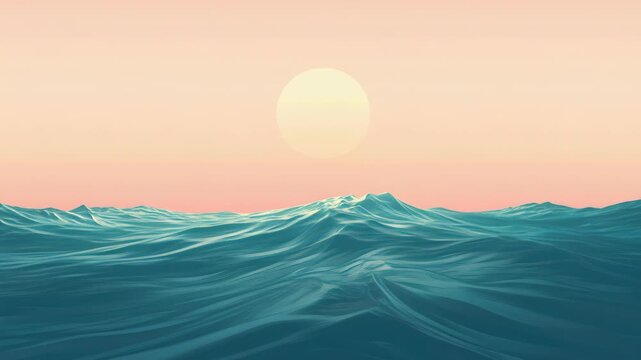 Serene Sunrise over the Sea: The tranquil sea is painted with the pastel hues of dawn as the sun crests the horizon, evoking a sense of calm and the boundless beauty of nature.